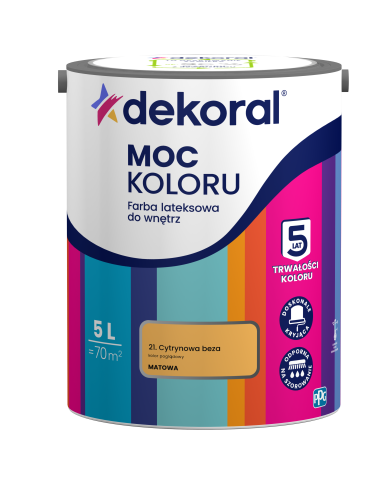PPG MOC KOLORU Cytrynowa Beza 5L - Farba do wnętrz i elewacji PPG MOC KOLORU Cytrynowa Beza 5L - Farba do wnętrz i elewacji