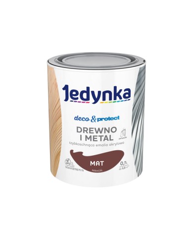 Jedynka Deco&Protect Drewno i Metal Mat Mahoń 0,7L - Najlepsza Ochrona Jedynka Deco&Protect Drewno i Metal Mat Mahoń 0,7L - Najlepsza Ochrona