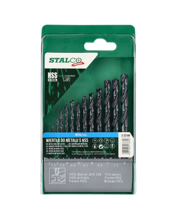 Zestaw wierteł HSS do metalu 2-8mm - STALCO | Wysoka jakość Zestaw wierteł HSS do metalu 2-8mm - STALCO | Wysoka jakość