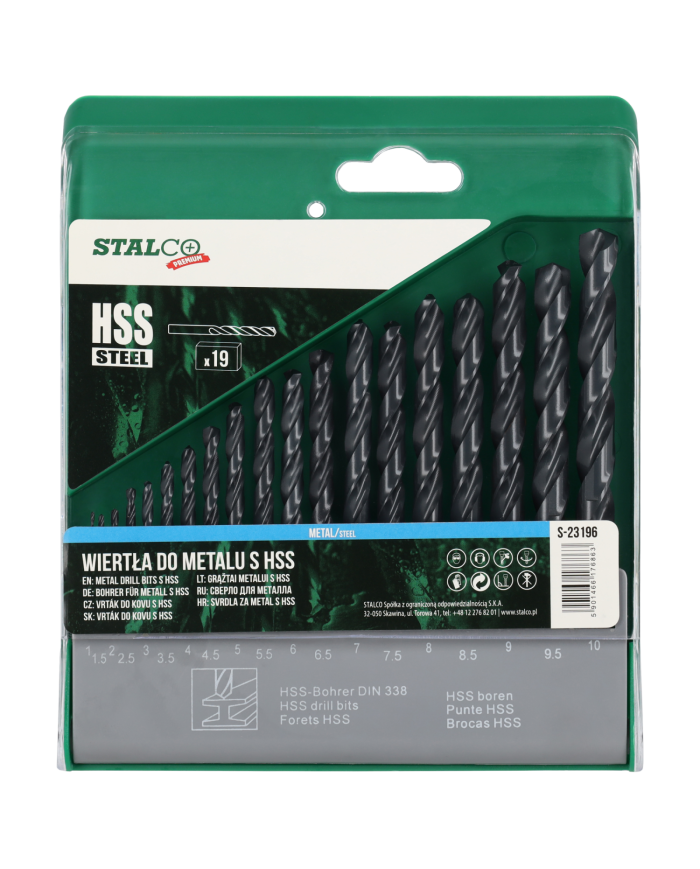 Zestaw wierteł HSS do metalu 1-10mm STALCO - Wysoka jakość! Zestaw wierteł HSS do metalu 1-10mm STALCO - Wysoka jakość!