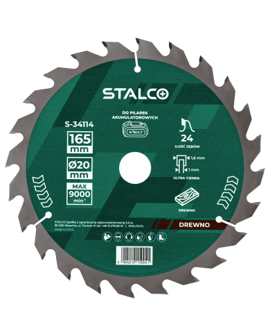 STALCO Piła Tarcza 160x1,4x20mm 36 Z - Wysoka Jakość i Precyzja