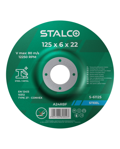 Tarcza do szlifowania metalu 125x6,0 mm STALCO - Wysoka jakość