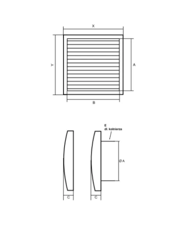 Osłona wentylacyjna 200x200 z siatką, otwór 125 mm - biała Osłona wentylacyjna 200x200 z siatką, otwór 125 mm - biała