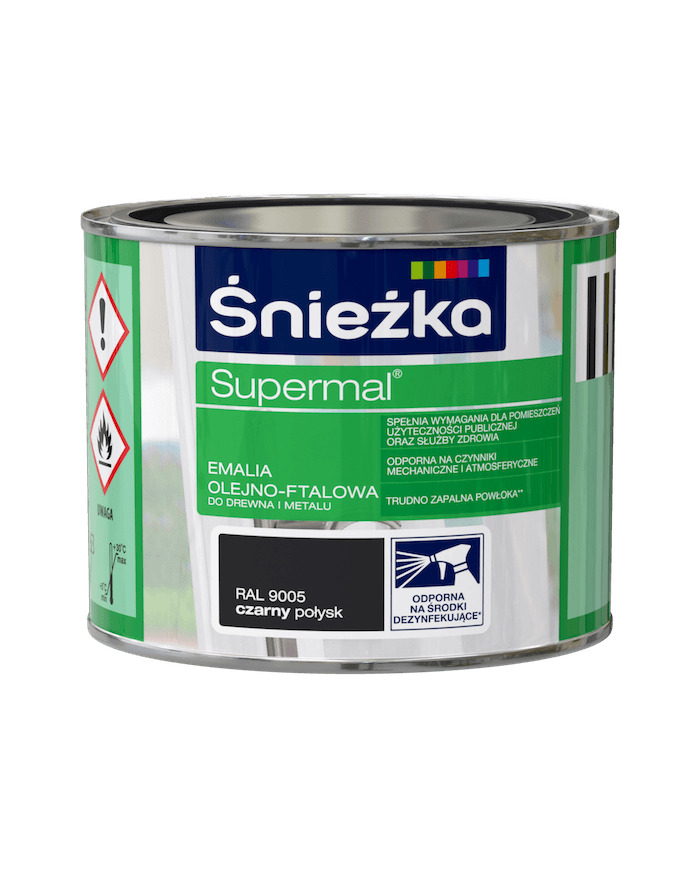 Farba Supermal czarny 0,2 L - ŚNIEŻKA | Wysoka jakość i trwałość