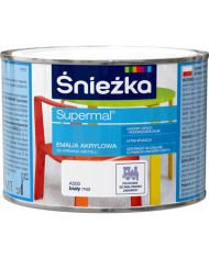 Emalia akrylowa Supermal biały mat 0,4 L - ŚNIEŻKA Emalia akrylowa Supermal biały mat 0,4 L - ŚNIEŻKA