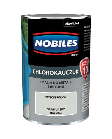 Emalia Chlorokauczuk szary jasny 0,9 L NOBILES - Wysoki połysk Emalia Chlorokauczuk szary jasny 0,9 L NOBILES - Wysoki połysk