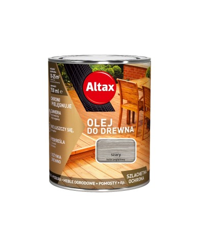 Olej do drewna 0,75 L szary ALTAX - Ochrona i estetyka Olej do drewna 0,75 L szary ALTAX - Ochrona i estetyka
