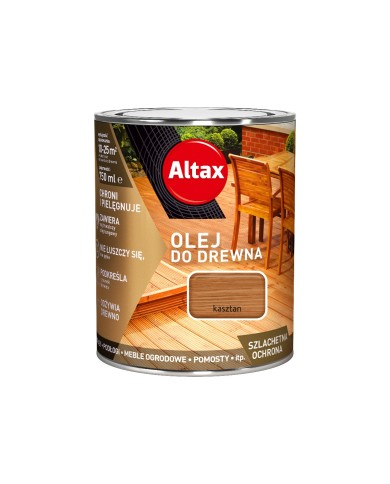 Olej do drewna 0,75 L kasztan ALTAX - Ochrona i piękno Olej do drewna 0,75 L kasztan ALTAX - Ochrona i piękno