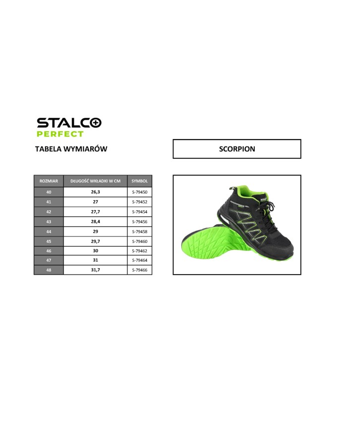 Trzewik roboczy "Scorpion" rozmiar 42 - Wygoda i bezpieczeństwo