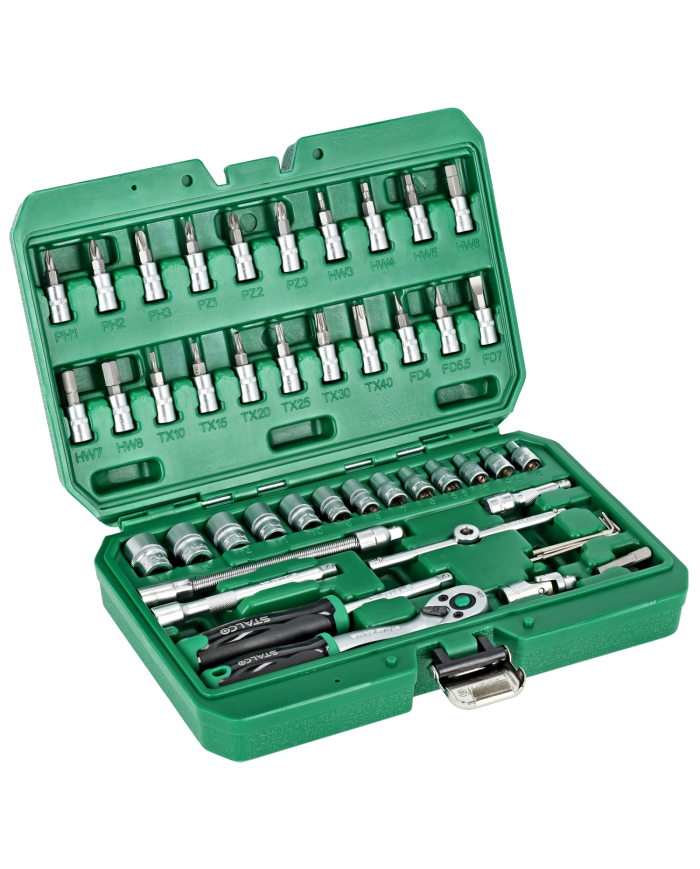 Zestaw kluczy nasadowych 1/4" - 48 elementów w opakowaniu