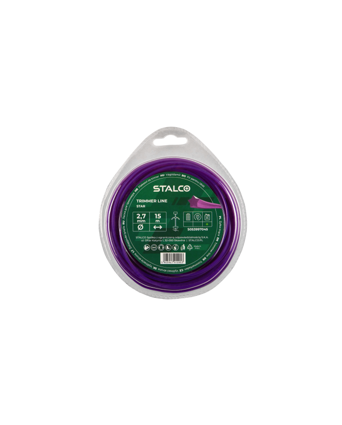 Żyłka tnąca gwiazdka Star 2,7mm x 15m - Wysoka jakość i trwałość