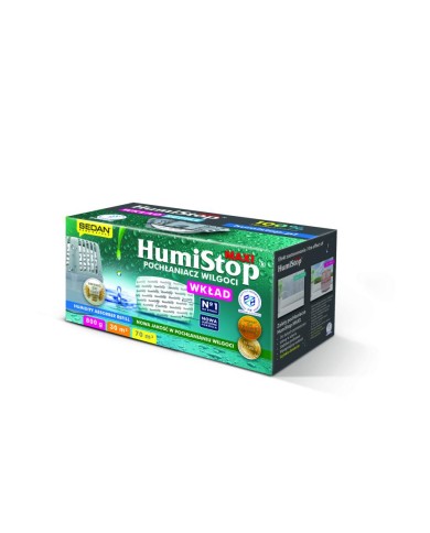 Pochłaniacz wilgoci Humistop 800 g - wkład zapasowy Maxi SEDAN Pochłaniacz wilgoci Humistop 800 g - wkład zapasowy Maxi SEDAN