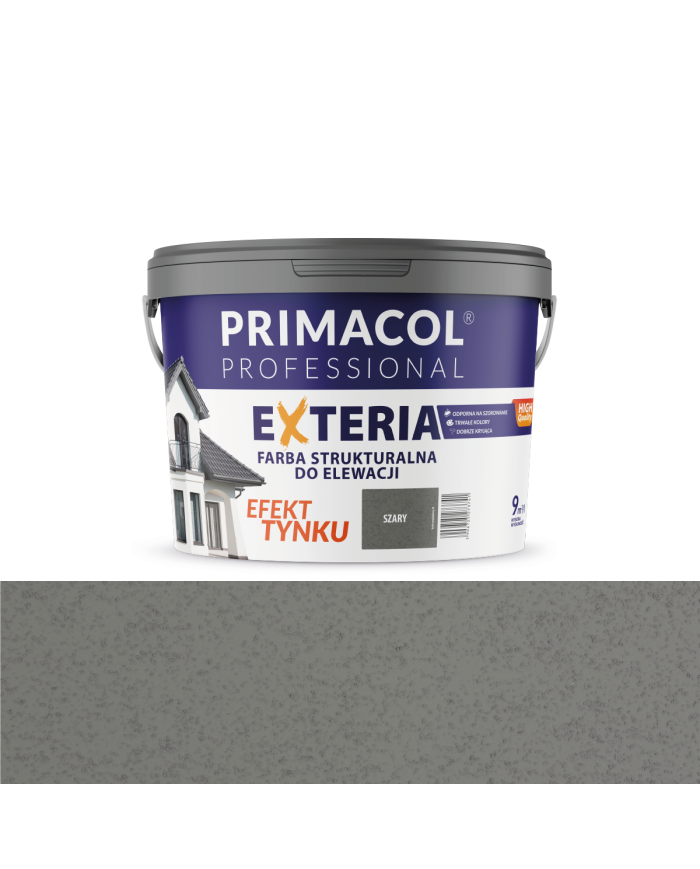 PRIMACOL EXTERIA 9L - Szara farba strukturalna do elewacji
