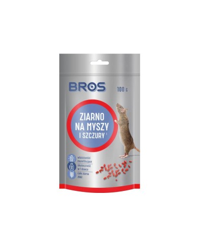 BROS Ziarno na myszy i szczury 100g - Skuteczna ochrona domu BROS Ziarno na myszy i szczury 100g - Skuteczna ochrona domu