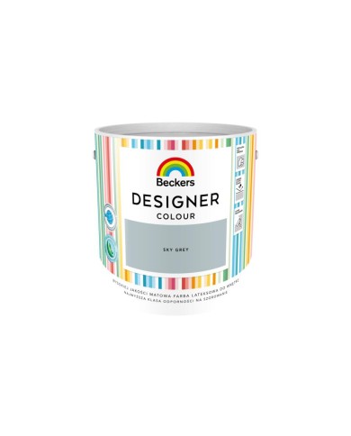 Farba lateksowa Beckers Designer SKY GREY 2,5 l - Idealny wybór! Farba lateksowa Beckers Designer SKY GREY 2,5 l - Idealny wybór!