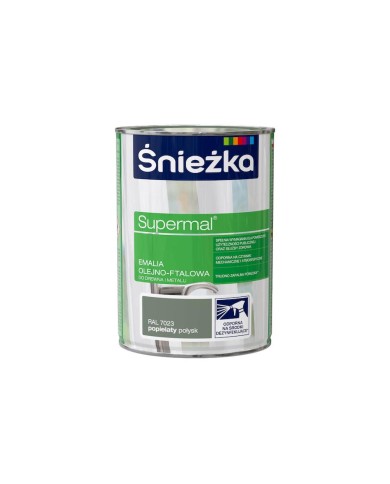 Supermal popielaty RAL 7023 0,8L - Farba do wnętrz i elewacji Supermal popielaty RAL 7023 0,8L - Farba do wnętrz i elewacji