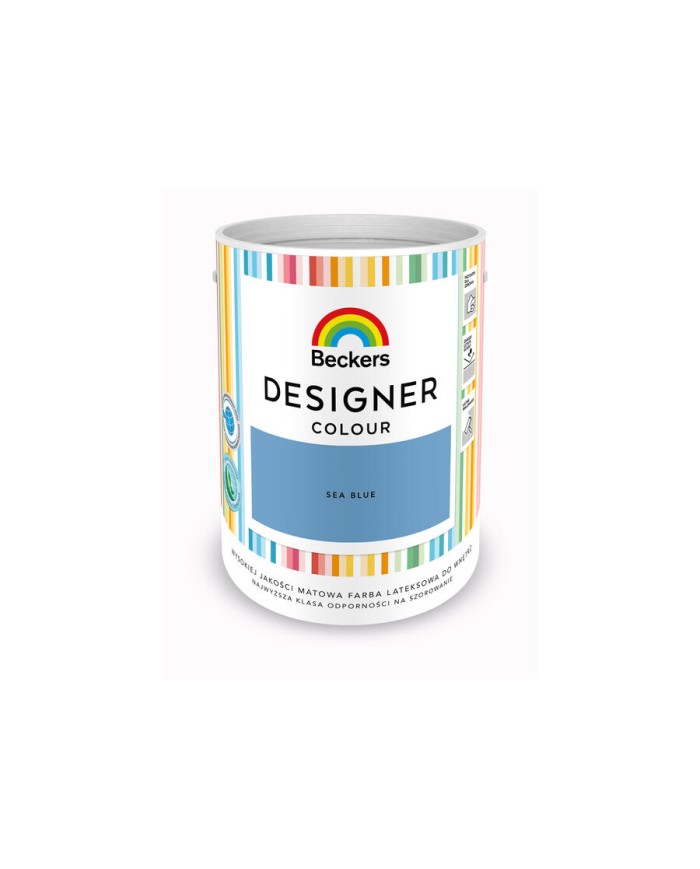Farba Lateksowa BECKERS DESIGNER COLOUR Sea Blue 5L - Idealna do wnętrz Farba Lateksowa BECKERS DESIGNER COLOUR Sea Blue 5L - Idealna do wnętrz