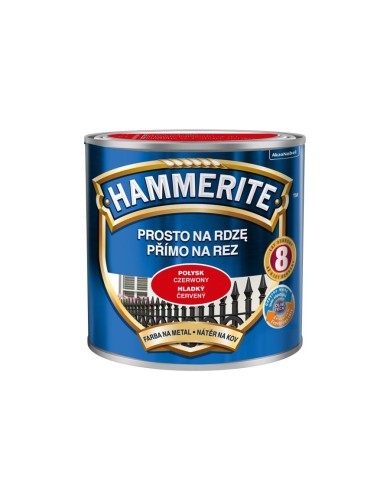HAMMERITE Połysk Czerwony 250ml - Farba do metalu i drewna HAMMERITE Połysk Czerwony 250ml - Farba do metalu i drewna