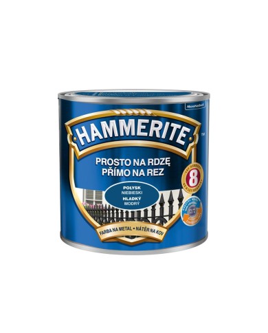 HAMMERITE Połysk Niebieski 250ml - Farba do metalu i drewna HAMMERITE Połysk Niebieski 250ml - Farba do metalu i drewna