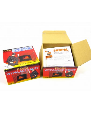 Wypalacz sadzy Sadpal 10x50g - Skuteczne czyszczenie komina Wypalacz sadzy Sadpal 10x50g - Skuteczne czyszczenie komina