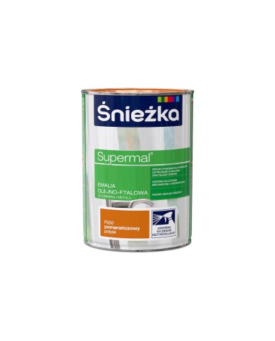 Farba pomarańczowa do drewna i metalu 0,8 L Supermal ŚNIEŻKA Farba pomarańczowa do drewna i metalu 0,8 L Supermal ŚNIEŻKA
