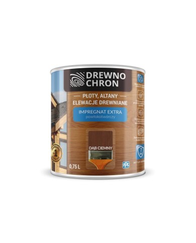 Impregnat do drewna Extra Dąb Ciemny 0,75 L - DREWNOCHRON Impregnat do drewna Extra Dąb Ciemny 0,75 L - DREWNOCHRON
