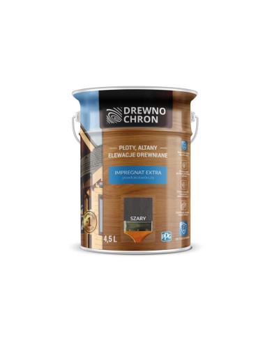 Impregnat do drewna Extra szary 4,5 L - DREWNOCHRON Impregnat do drewna Extra szary 4,5 L - DREWNOCHRON