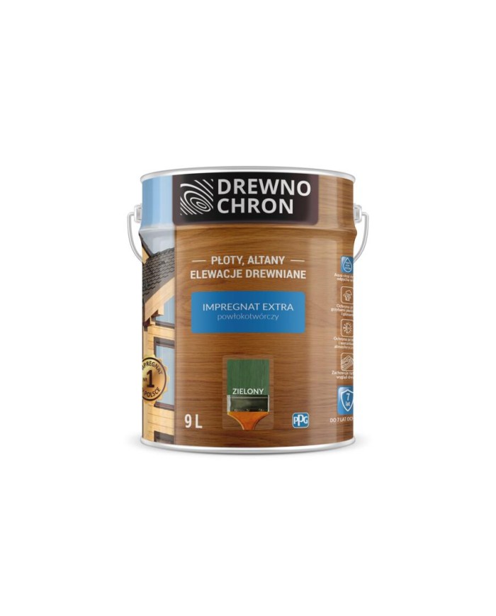 Impregnat do drewna Extra zielony 9L - DREWNOCHRON
