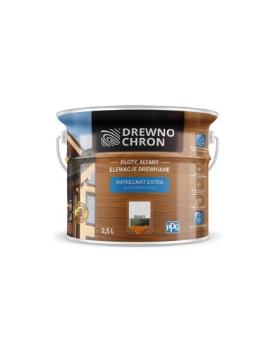 Impregnat do drewna Extra biały 2,5 L - DREWNOCHRON Impregnat do drewna Extra biały 2,5 L - DREWNOCHRON