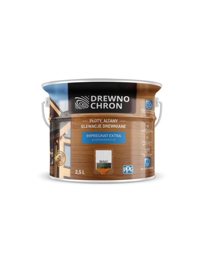 Impregnat do drewna Extra biały 2,5 L - DREWNOCHRON