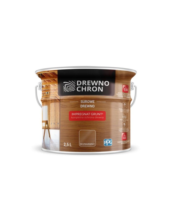 Impregnat gruntujący R 2,5 L DREWNOCHRON - Ochrona drewna