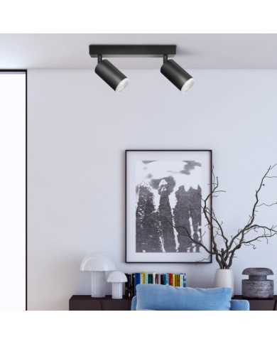 Lampa ścienno-sufitowa LONDON 2xGU10 czarna - ruchoma spot Lampa ścienno-sufitowa LONDON 2xGU10 czarna - ruchoma spot
