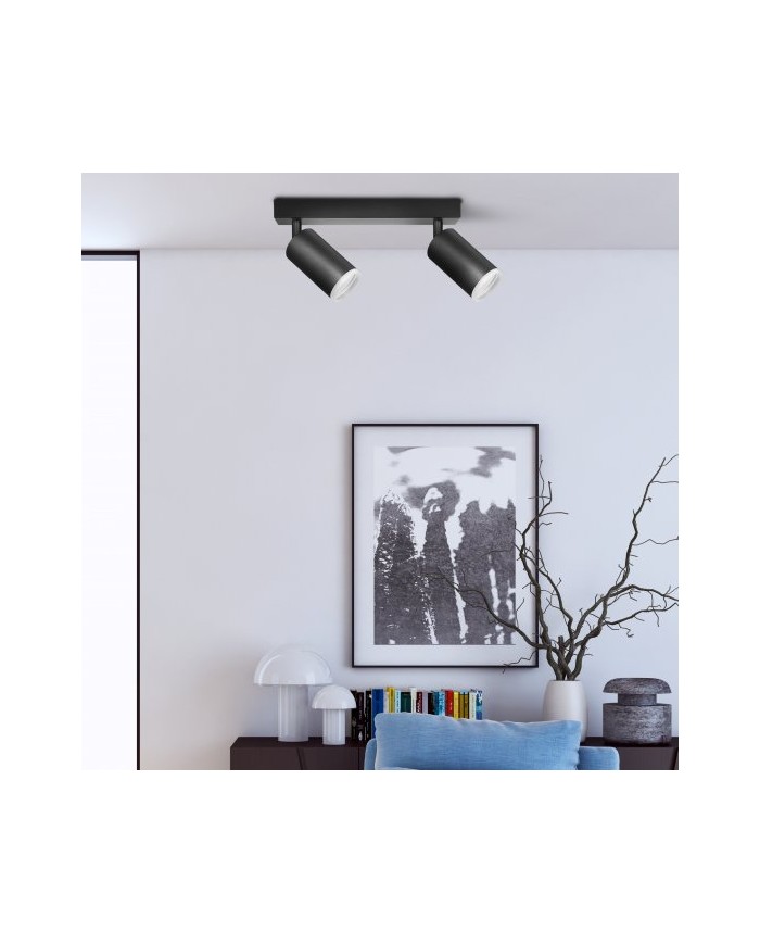 Lampa ścienno-sufitowa LONDON 2xGU10 czarna - ruchoma spot Lampa ścienno-sufitowa LONDON 2xGU10 czarna - ruchoma spot