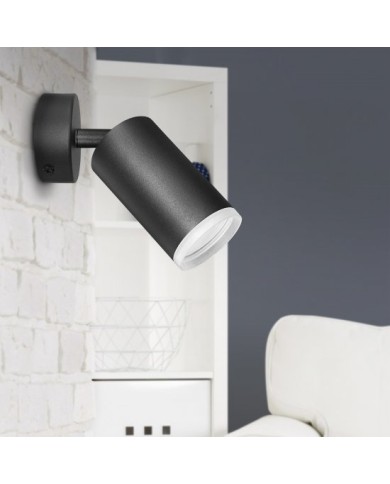 Lampa ścienno-sufitowa LONDON 1xGU10 czarna - ruchoma spot Lampa ścienno-sufitowa LONDON 1xGU10 czarna - ruchoma spot