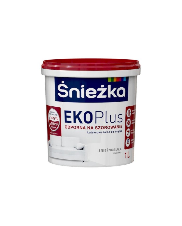 Farba biała Eko Plus 1L ŚNIEŻKA - Wysoka jakość i ekologia Farba biała Eko Plus 1L ŚNIEŻKA - Wysoka jakość i ekologia