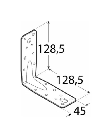 Kątownik KP 9 z przetłoczeniem 128,5x128,5x45x2,5 - Wysoka jakość Kątownik KP 9 z przetłoczeniem 128,5x128,5x45x2,5 - Wysoka jakość