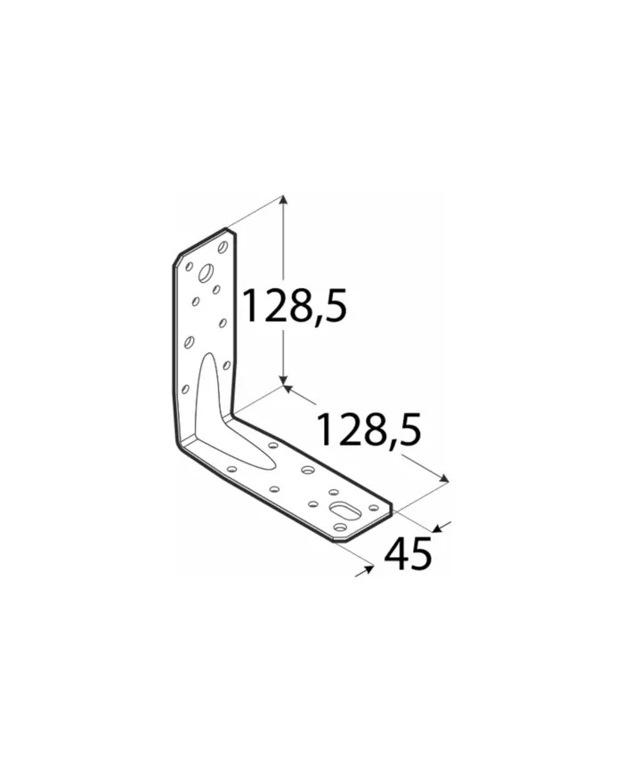 Kątownik KP 9 z przetłoczeniem 128,5x128,5x45x2,5 - Wysoka jakość Kątownik KP 9 z przetłoczeniem 128,5x128,5x45x2,5 - Wysoka jakość