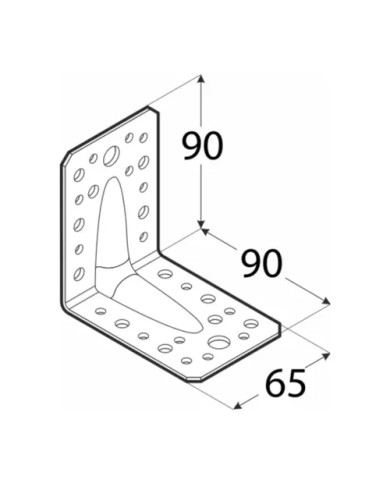 Kątownik z przetłoczeniem 90x90x65x2.5 KP - Wysoka jakość Kątownik z przetłoczeniem 90x90x65x2.5 KP - Wysoka jakość