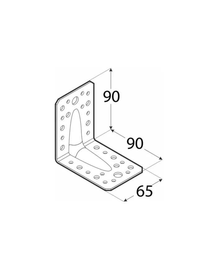 Kątownik z przetłoczeniem 90x90x65 mm, 2.0 mm - KPL 1 Kątownik z przetłoczeniem 90x90x65 mm, 2.0 mm - KPL 1