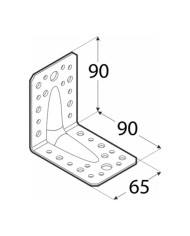 Kątownik z przetłoczeniem 90x90x65 mm, 2.0 mm - KPL 1 Kątownik z przetłoczeniem 90x90x65 mm, 2.0 mm - KPL 1