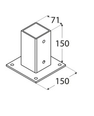 Podstawa słupa 70 z prostokątną podstawą 71x150x2 - Wysoka jakość