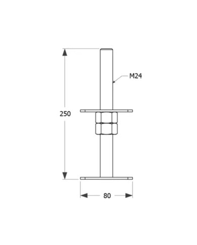 PSR 80 Podstawa słupa 90 - regulowana gwintowana 80x250 fi 24 PSR 80 Podstawa słupa 90 - regulowana gwintowana 80x250 fi 24