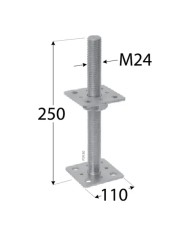 PSR 110 - Regulowana Podstawa Słupa 120, Gwintowana 110x250