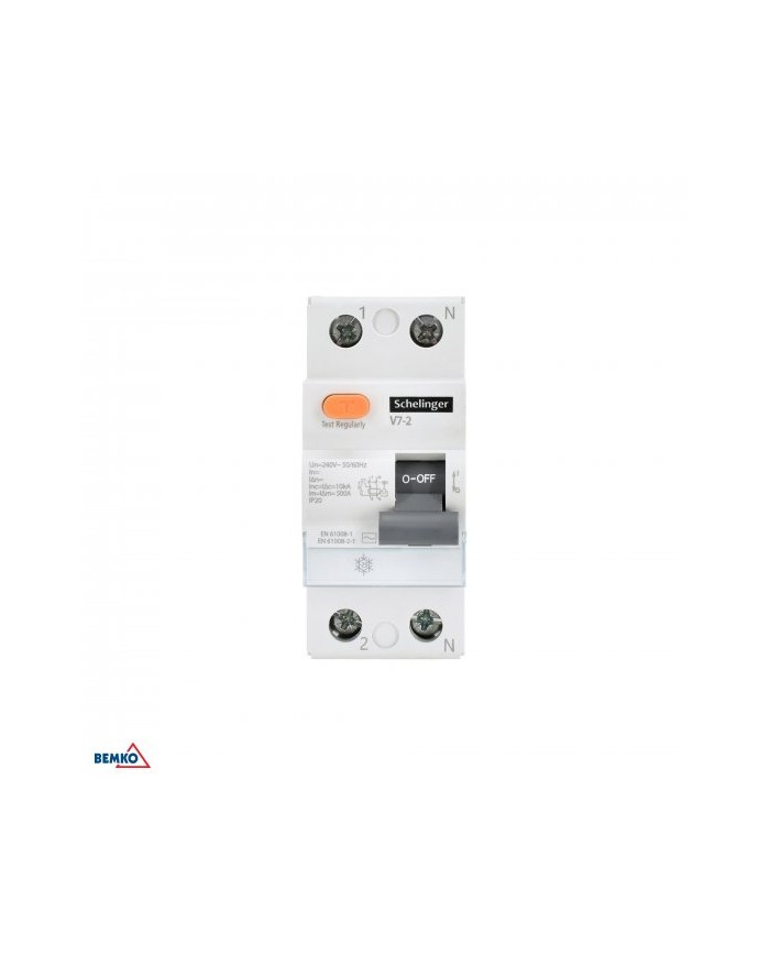 Wyłącznik różnicowoprądowy AC 2P 40A 30mA Schelinger - Bezpieczeństwo