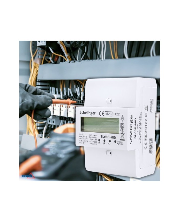 Licznik energii 3-fazowy MID Schelinger 100A - Wysoka jakość! Licznik energii 3-fazowy MID Schelinger 100A - Wysoka jakość!