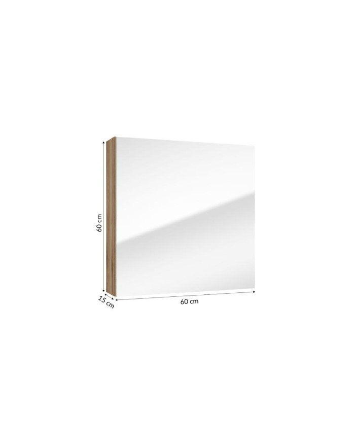 Szafka lustrzana RIETTI 60 cm - dąb evoke, lustro w zestawie Szafka lustrzana RIETTI 60 cm - dąb evoke, lustro w zestawie