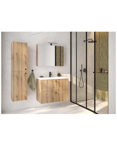 Szafka lustrzana RIETTI 60 cm - dąb evoke, lustro w zestawie Szafka lustrzana RIETTI 60 cm - dąb evoke, lustro w zestawie