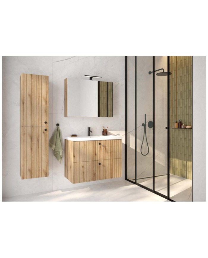 Szafka lustrzana RIETTI 60 cm - dąb evoke, lustro w zestawie Szafka lustrzana RIETTI 60 cm - dąb evoke, lustro w zestawie