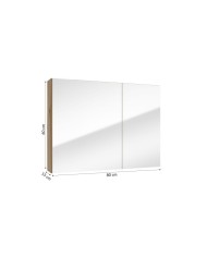 Szafka lustrzana RIETTI 80 cm - dąb evoke, lustro w zestawie Szafka lustrzana RIETTI 80 cm - dąb evoke, lustro w zestawie