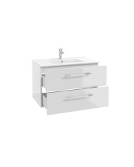 PINIA Zestaw szafka z umywalką 80 cm - biały połysk